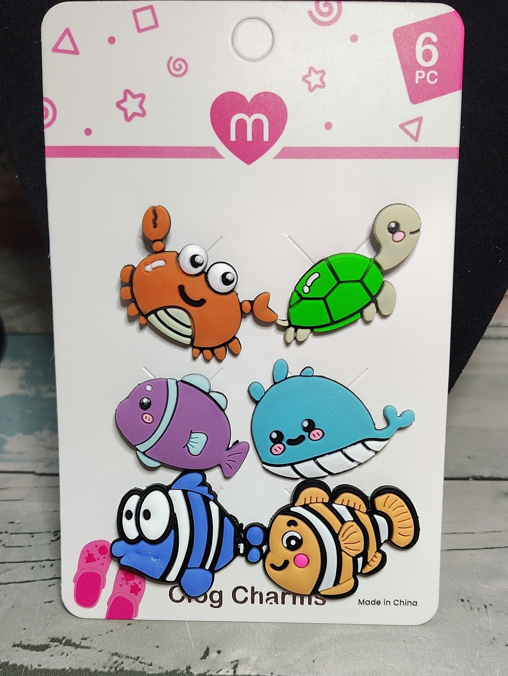 🐠🐢🦀Cute Sea Creature Croc Shoe Charms - 6PC